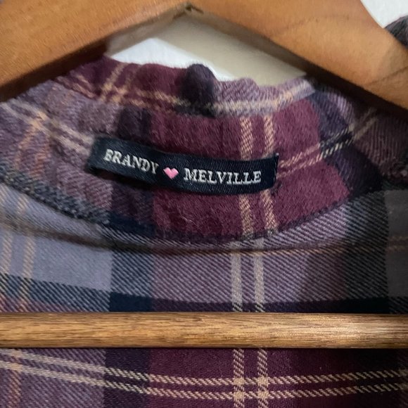 Brandy Melville Flannel Red Button Down Shirt - Picture 3 of 3